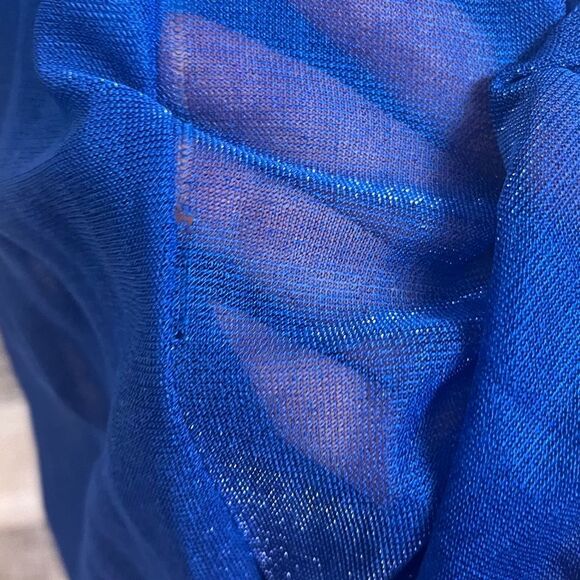 Jessica McClintock Gunn Sax Blue Shimmer Maxi Dress Size 3/4 - Picture 9 of 11